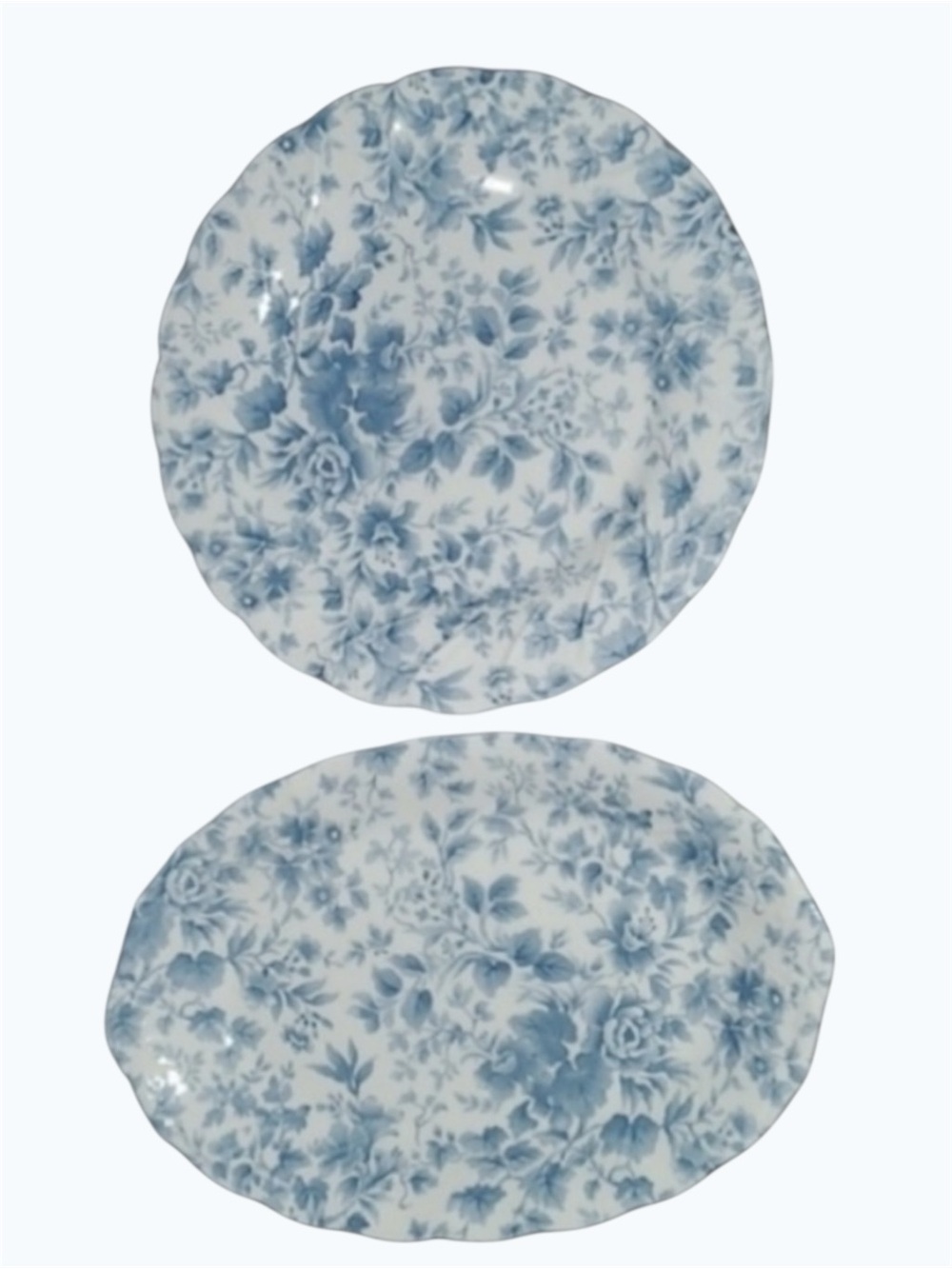 Vintage Nikko tableware home dining plate plates platter blue white floral